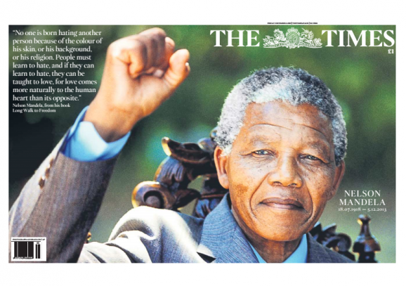 RIP Nelson Mandela - newspapers tributes -The Times - UK