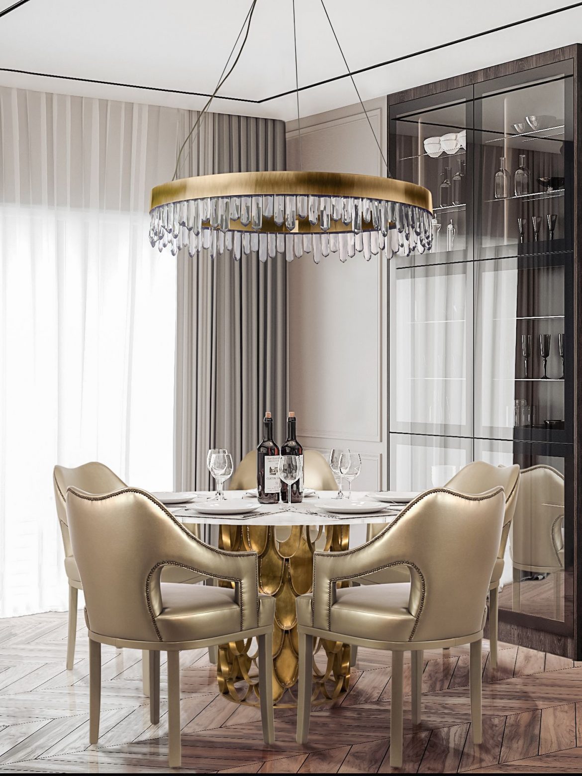 Kitchen and Dining Room ideas to get inspired by contemporary cream and gold dining room