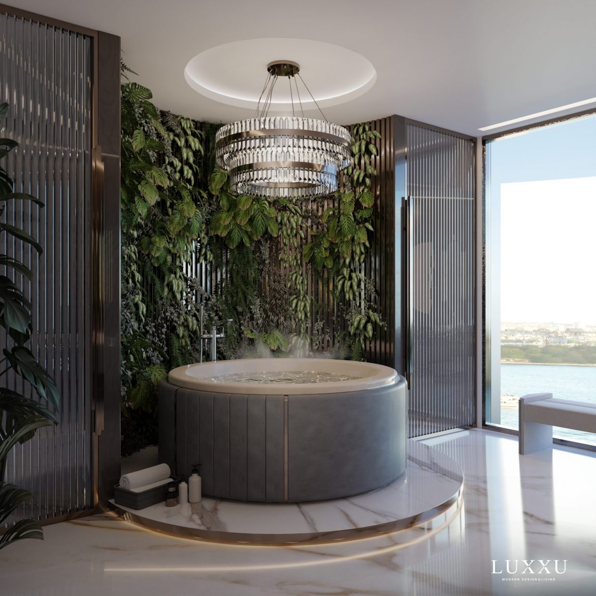 round bathtub Opulent Hospitality Design – A Luxurious Sydney Hotel Décor By Luxxu