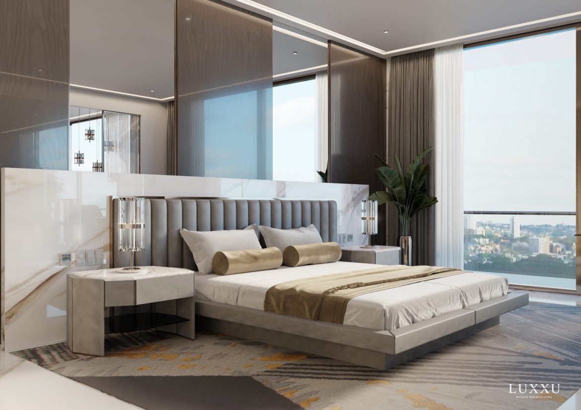 beige tones bedroom Opulent Hospitality Design – A Luxurious Sydney Hotel Décor By Luxxu