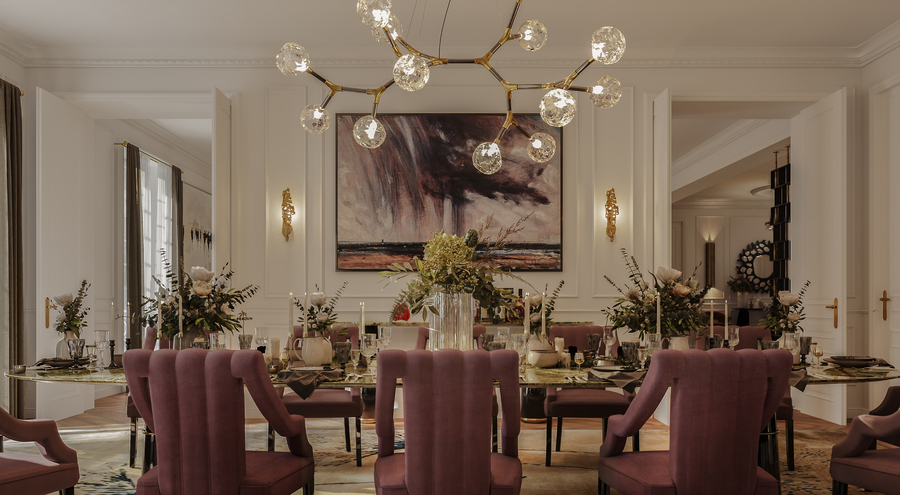 parisian dining room velvet chairs