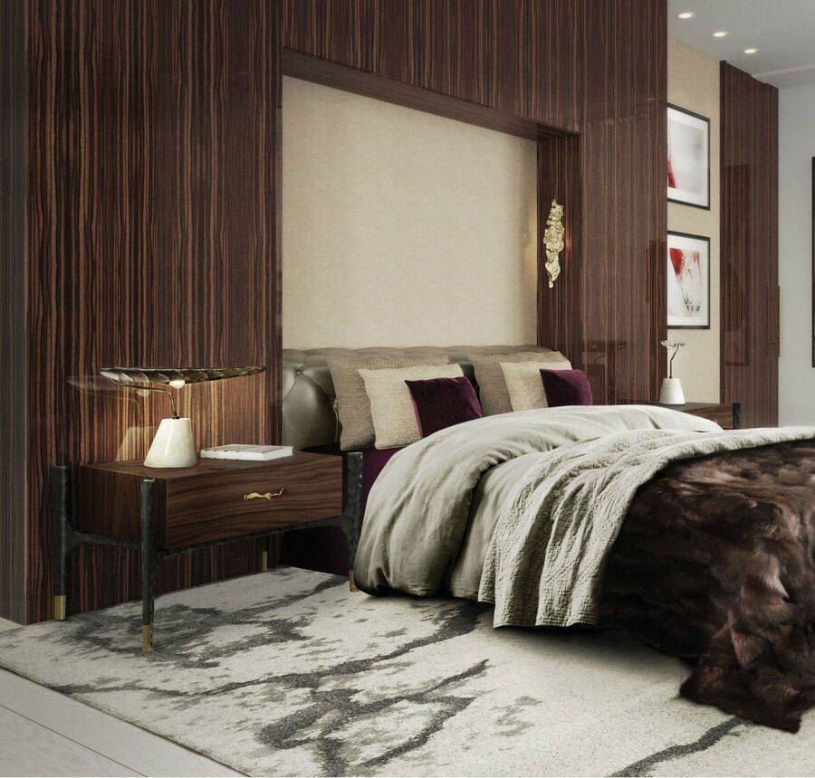 handcrated furniture in a luxurious bedroom
