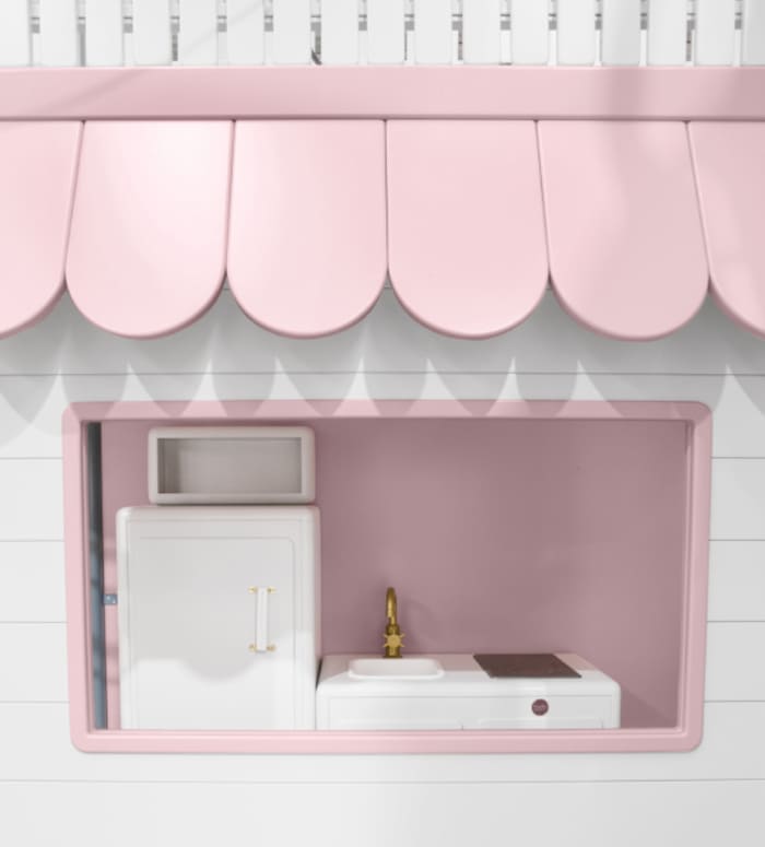pink and white magical market playroom