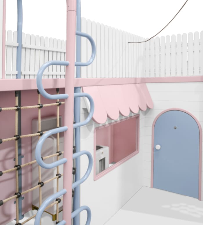 magical market playroom white pink and blue
