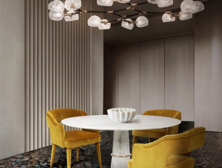 Yellow chairs four chair table chic and luxury