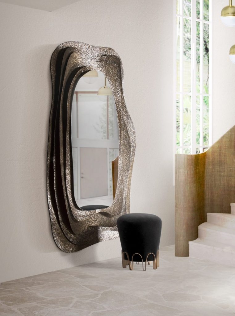 huge mirror handcrafted Modern Luxury Entryway