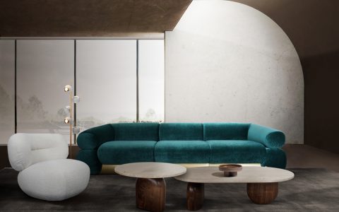 essential rom green modern large living room