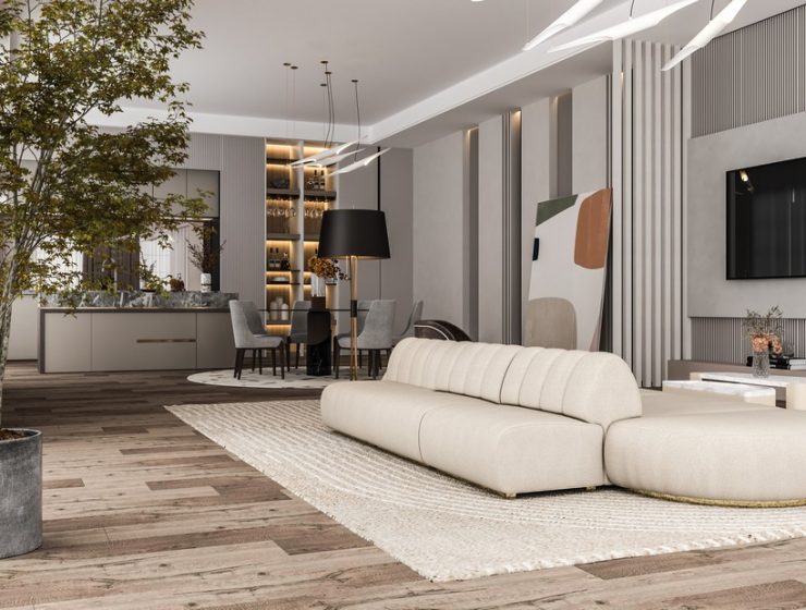 modern nordic living room beige sofa