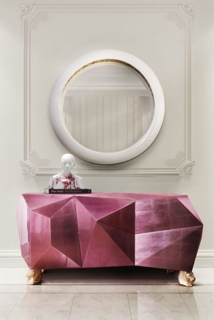 pink console Modern Luxury Entryway