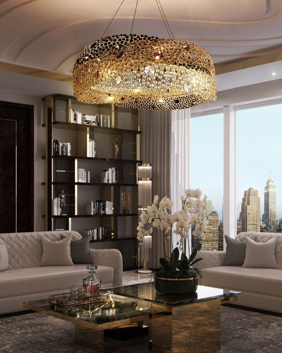 luxurious chandelier penthouse new york